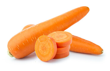 clipping path carrot isolated on white background