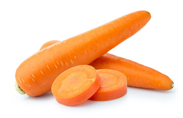 clipping path carrot isolated on white background