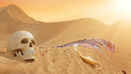 skull in the desert