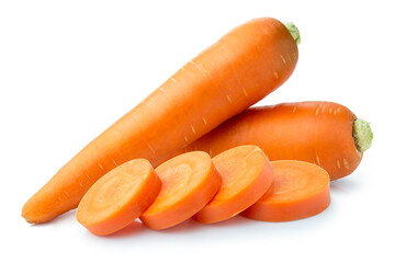 clipping path carrot isolated on white background