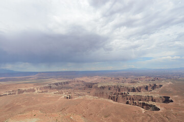 Fototapeta na wymiar Scenic view of the canyons at Canyonlands National Park in Utah on a cloudy day