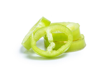 green pepper chilli sweet isolated on white background