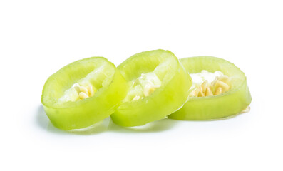 green pepper chilli sweet isolated on white background