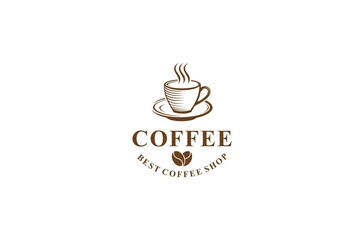 Coffee logo - vector illustration, emblem design on white background