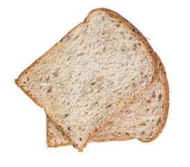 wholegrain bread isolated on white background
