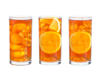 clipping path ice tea isolated on white background