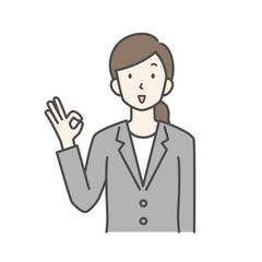 OKサインのビジネスウーマン