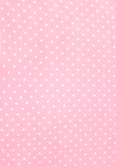 Polka dot pink fabric background and texture. Wallpaper, card, cover design and decor