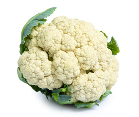 cauliflower vegetable isolated on white background clipping path
