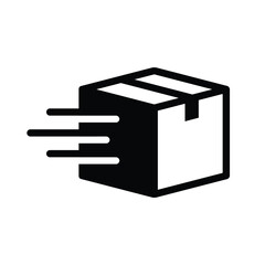Fast shipping box icon sign, Parcels tracking symbol, Pictogram flat design for apps and websites, Isolated on white background, Vector illustration
