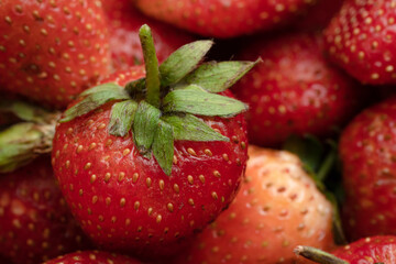fresh strawberry in farm market, shallow focus.