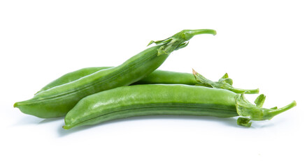 green pea vegetable bean isolated on white background