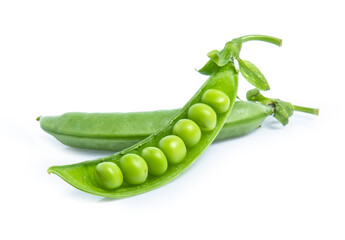 green pea vegetable bean isolated on white background
