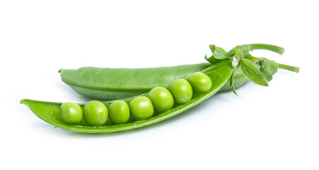 green pea vegetable bean isolated on white background