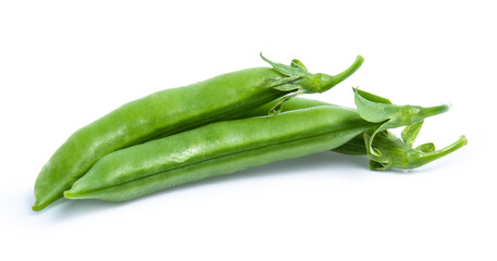 green pea vegetable bean isolated on white background
