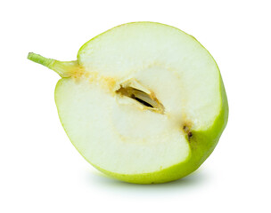 fresh green pear fruit isolated on white background