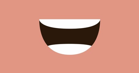 Talking mouth animation. Monologue concept. 4K animation with alpha channel