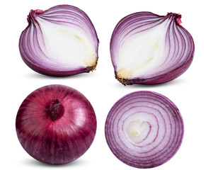 red onion isolated on white background vegetable