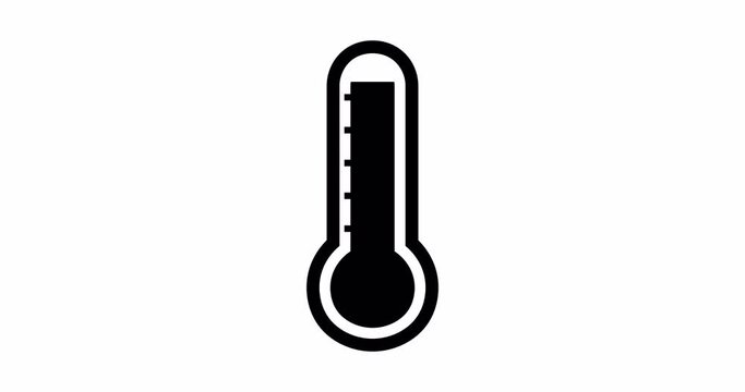 Thermometer animation. Rise in temperature. Measurements of temperature and weather or human body. 4K video with alpha channel
