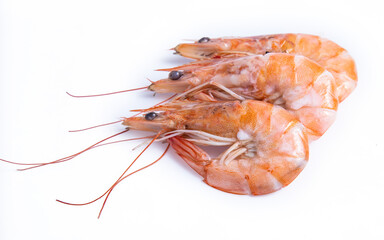 clipping path shrimp isolated on white background