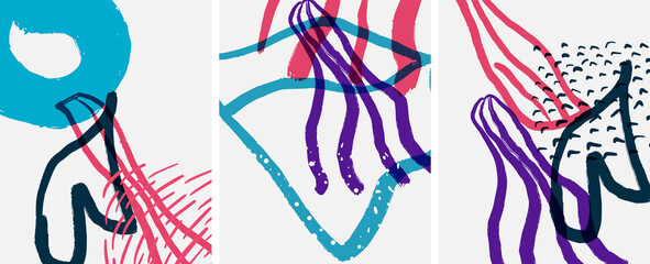 Social media abstract backgrounds. Abstract hand drawn doodles. Vector illustration for covers, banners, flyers