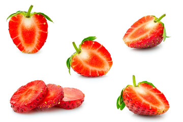 clipping path strawberry isolated on white background