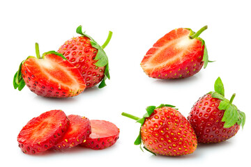 clipping path strawberry isolated on white background