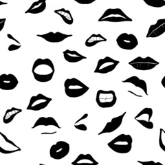 seamless lips background isolated on white - 422470426