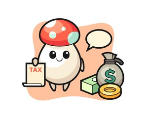 Character cartoon of mushroom as a accountant