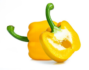 yellow sweet pepper vegetable isolated on white background
