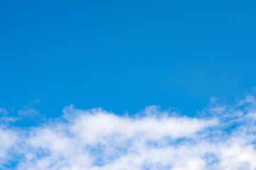 Blue sky background with tiny clouds