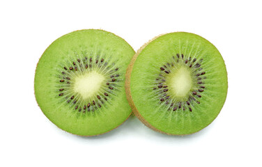 Fresh kiwi fruit sliced, Isolated on white background