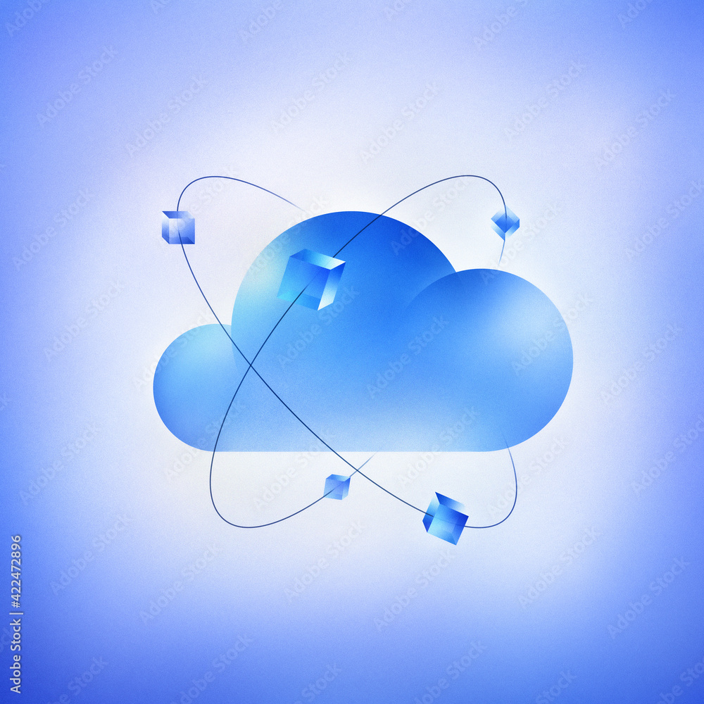 Poster cloud computing iaas internet services modern textured illustration concept