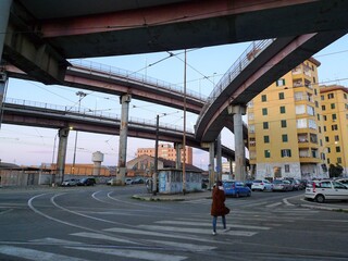 ROME MARCH 23 2021 URBAN HIGHWAY CROSS.EASTERN SUBURBS