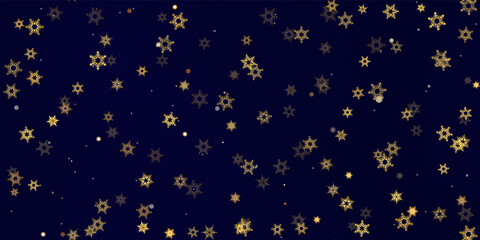 Gold snowflakes holiday seamless pattern.