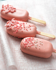 different options for cake pops in the form of ice cream