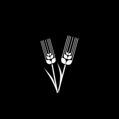 Wheat icon isolated on dark background