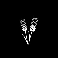 Wheat icon isolated on dark background