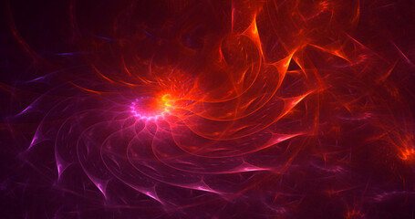 3D rendering abstract multicolor fractal light background