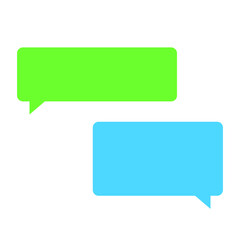 Speech bubbles text message green blue