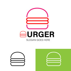 Burger food logo fast food isolated with white background