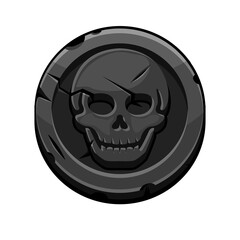 Pirate black round mark or coin for Game.