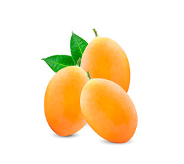 marian plum fruit isolated on white background