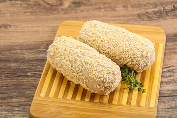 Raw chicken cutlet for roast