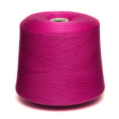 Colored yarn threads pink isolated