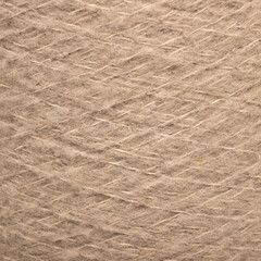 Colored yarn threads brown macro