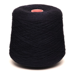 Colored yarn threads black isolated