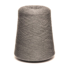 Colored yarn threads gray isolated