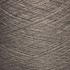 Colored yarn threads gray macro