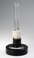 germicidal quartz lamp on a grey background